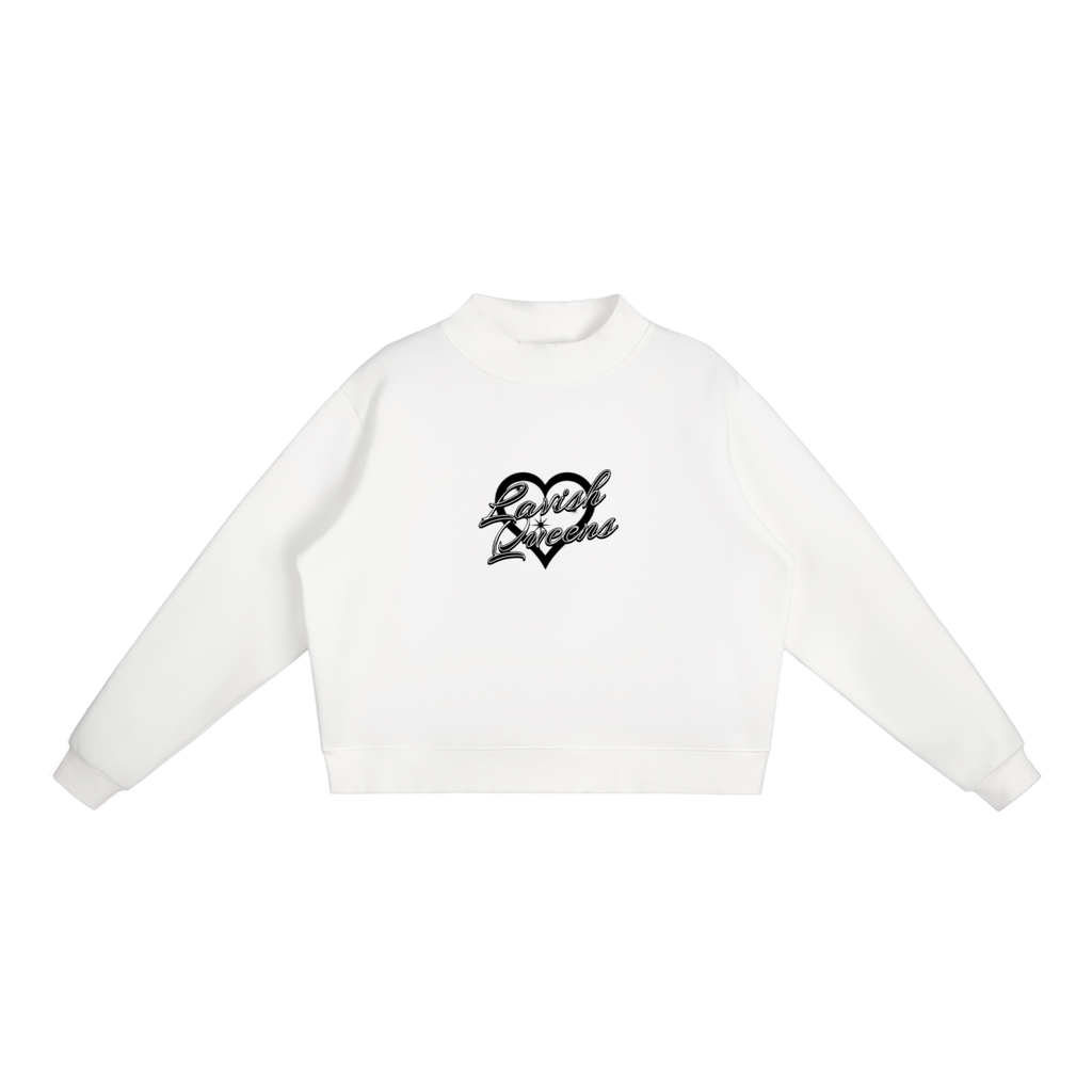 Essential Fleece Mock-Neck Crew Sweatshirt - LavishKings