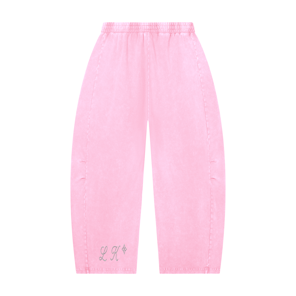 Unisex Mineral Wash Barrel Leg Pants