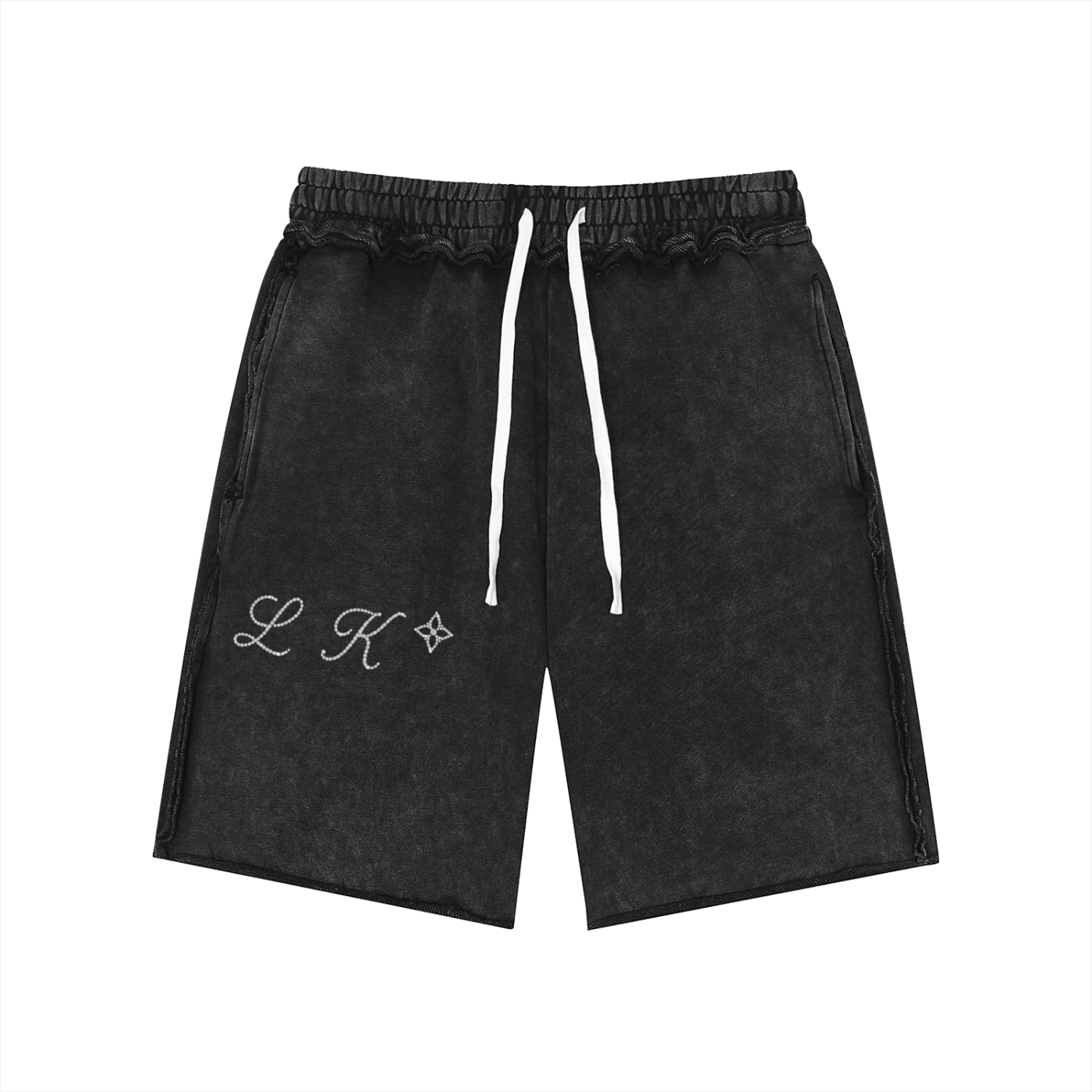 Unisex Mineral Wash Raw Edge Shorts
