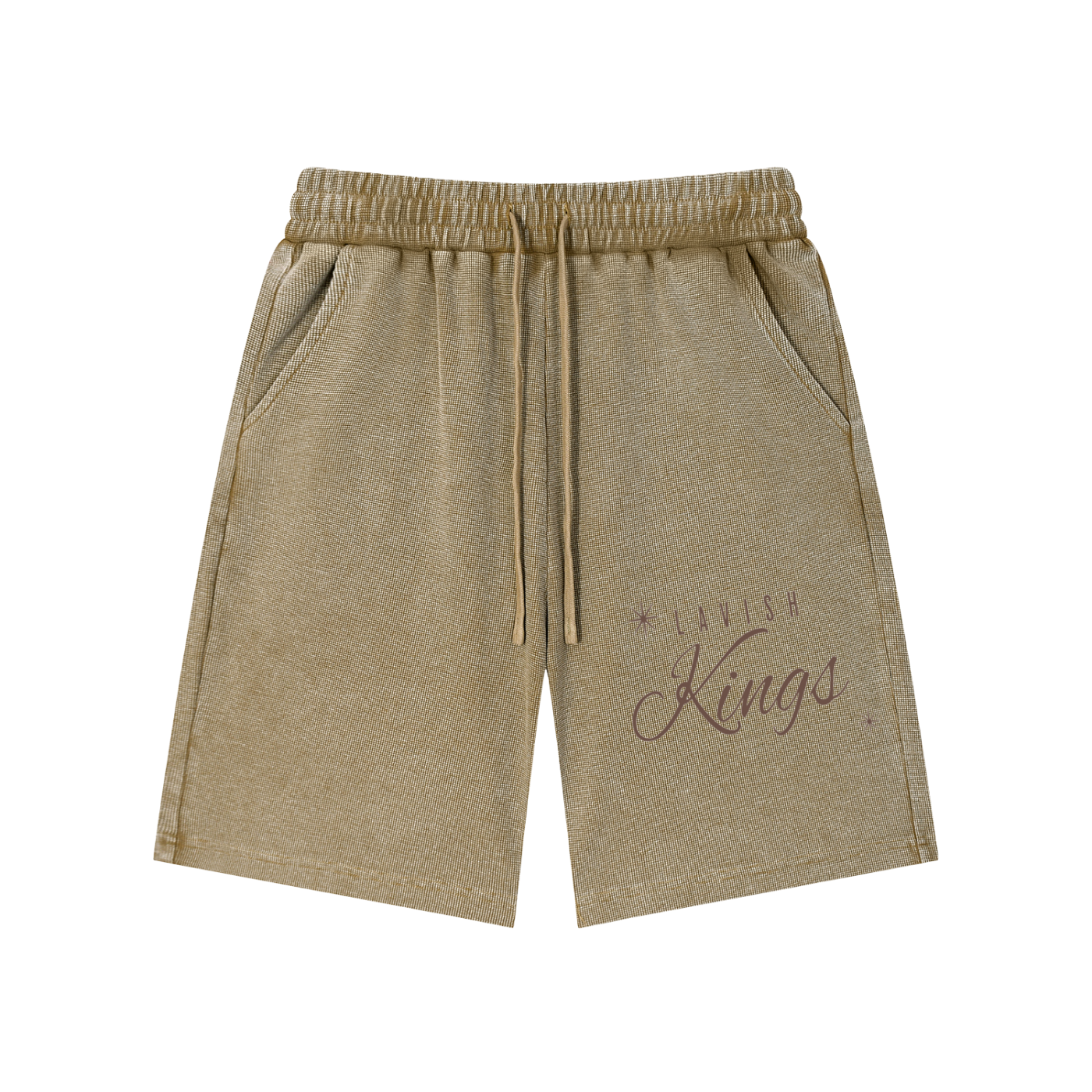 Mineral Wash Waffle Knit Shorts - LavishKings