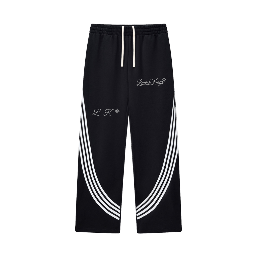 Curved Stripe Straight Sweatpants