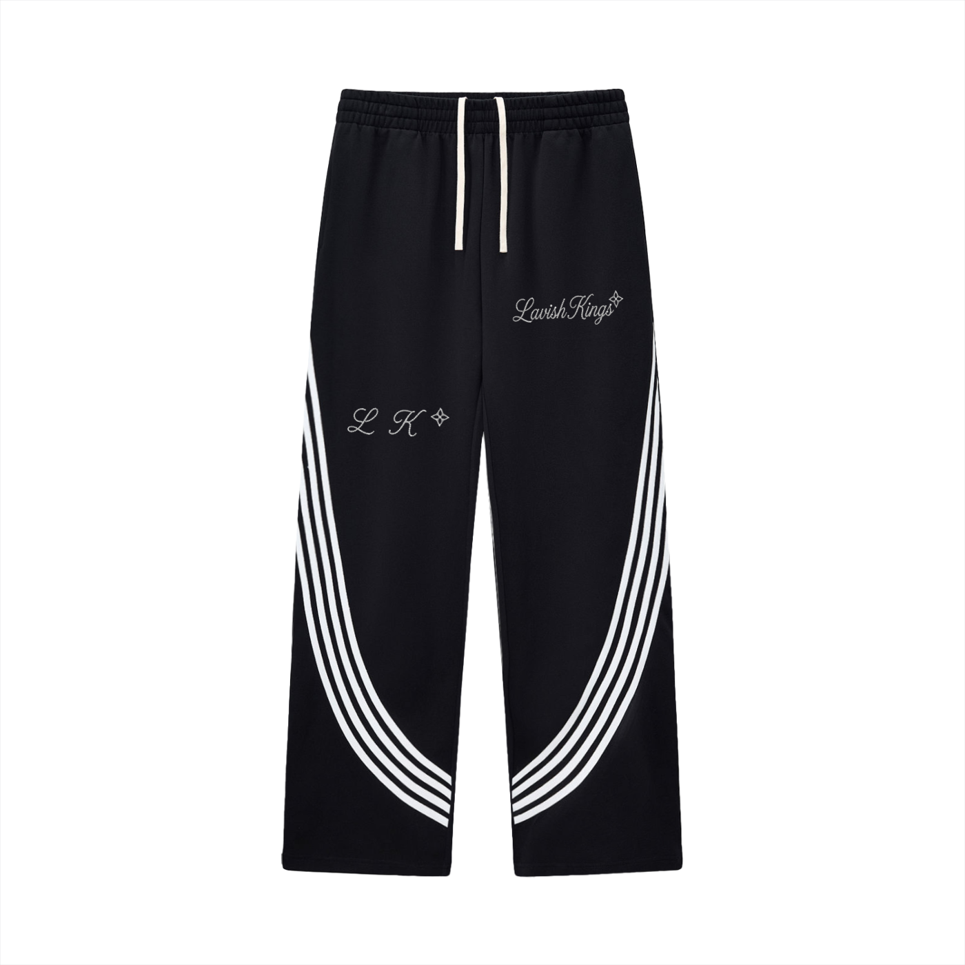 Curved Stripe Straight Sweatpants