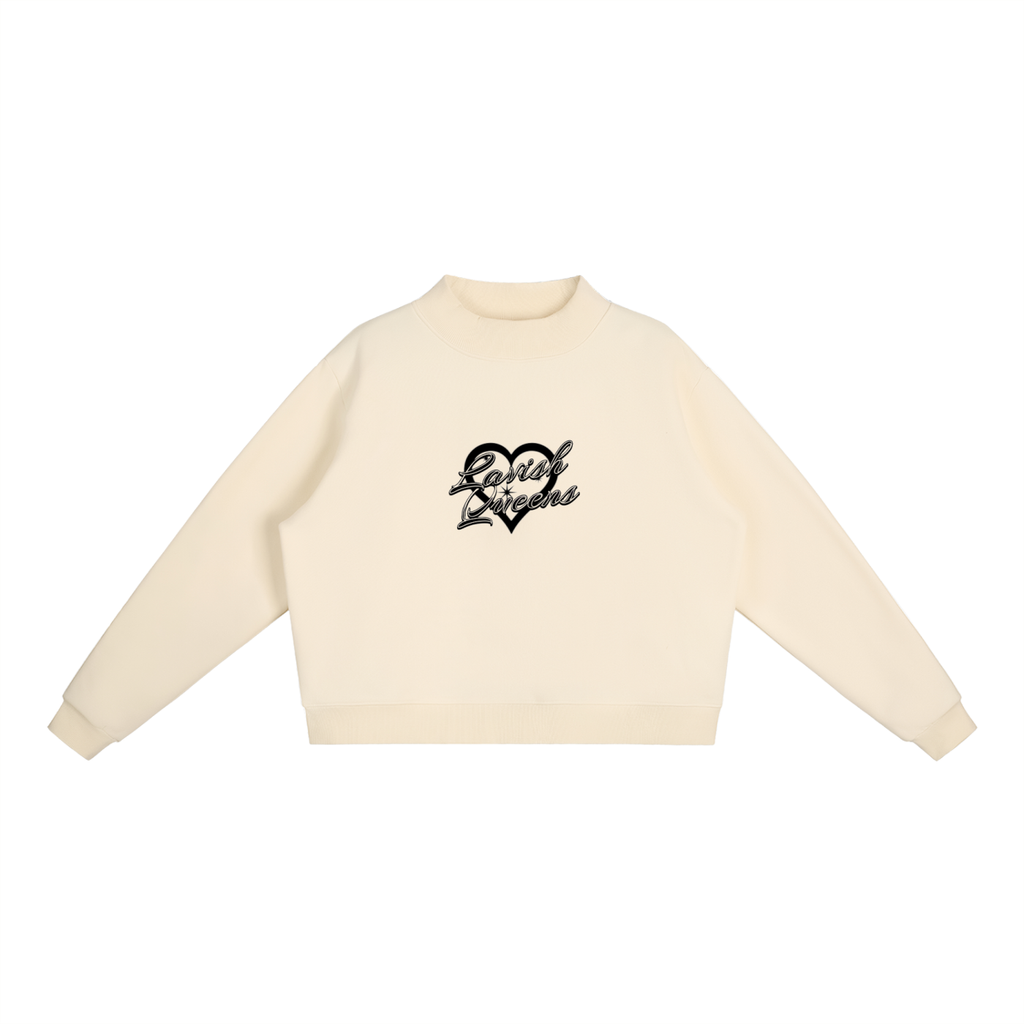 Essential Fleece Mock-Neck Crew Sweatshirt - LavishKings