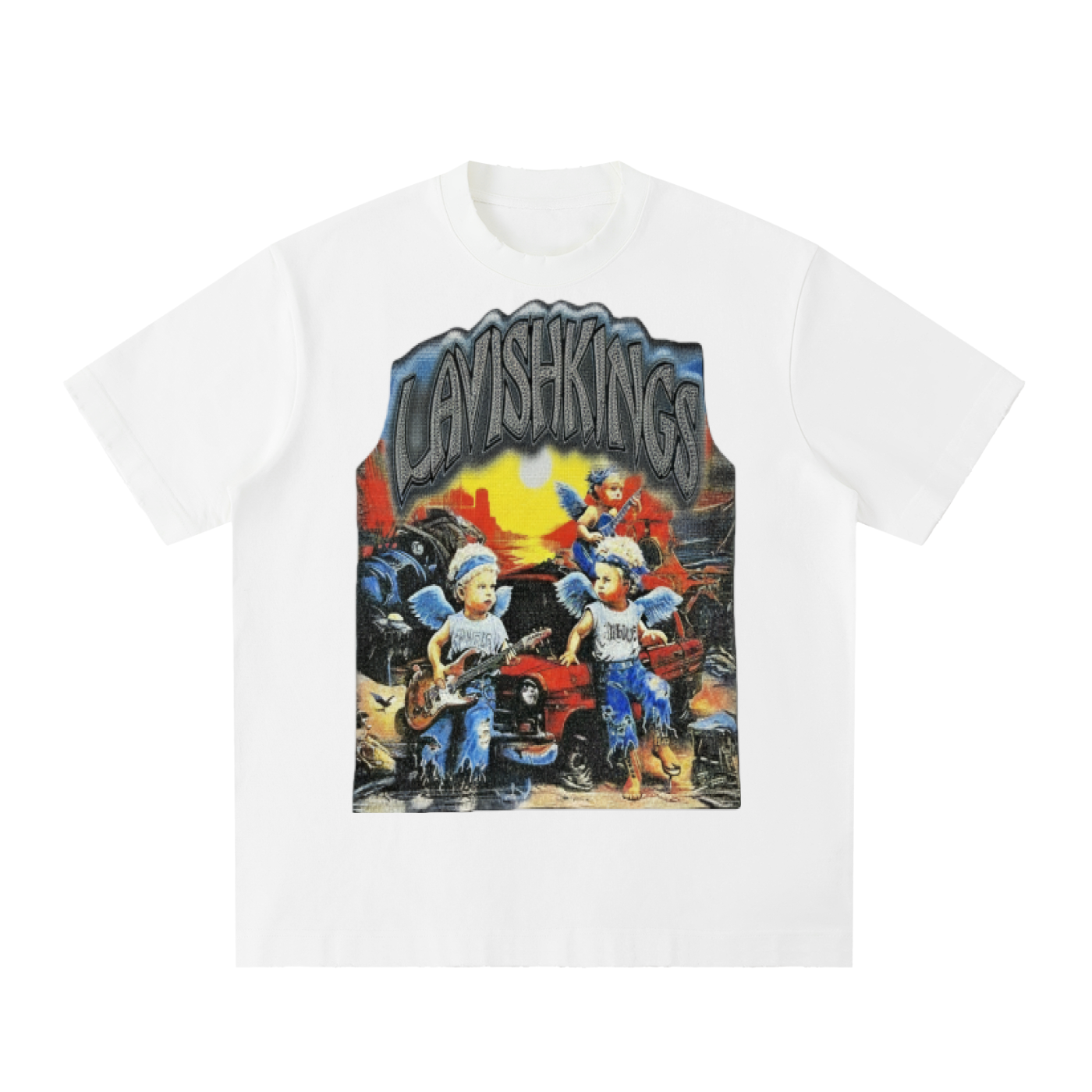 Heavyweight Vintage Washed Frayed T-Shirt