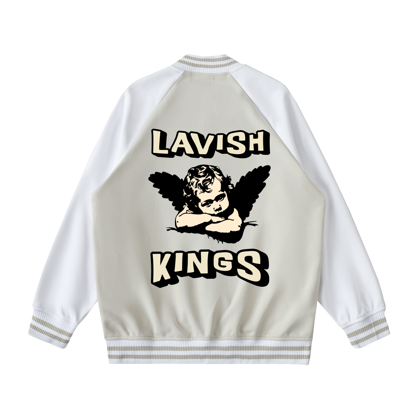 Two Tone Raglan Sleeve Varsity Jacket