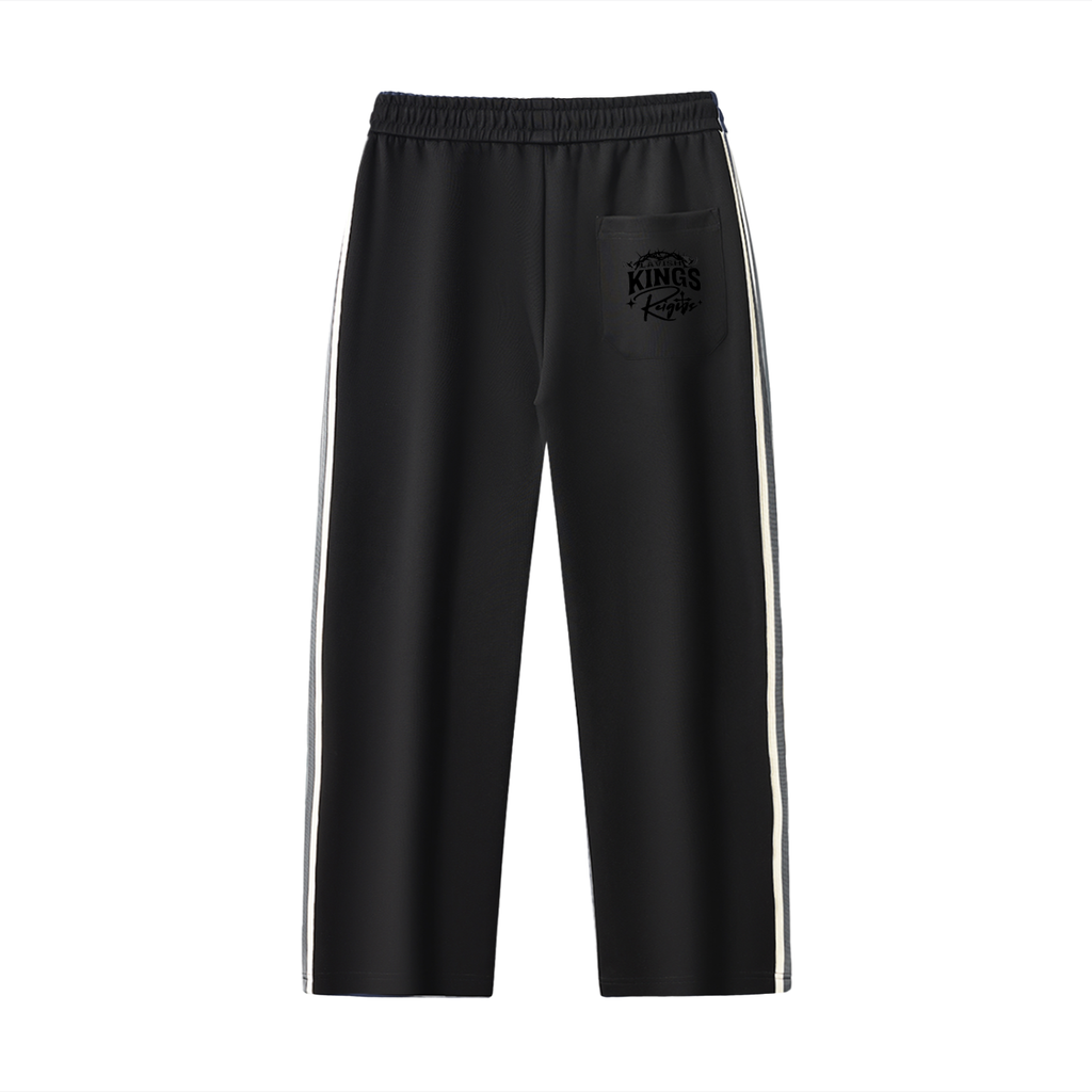 Contrast Side-Stripe Straight-Leg  Pants