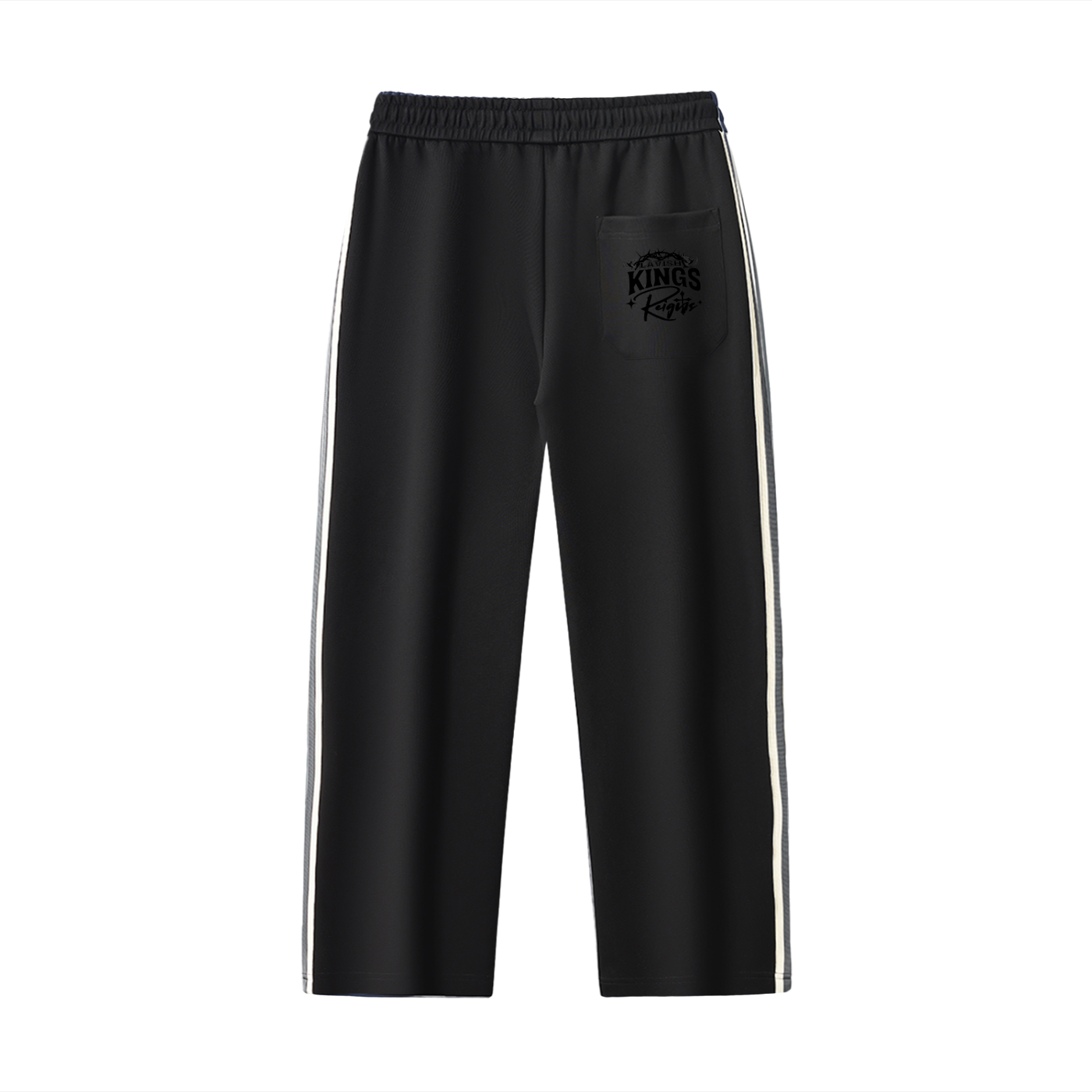 Contrast Side-Stripe Straight-Leg  Pants