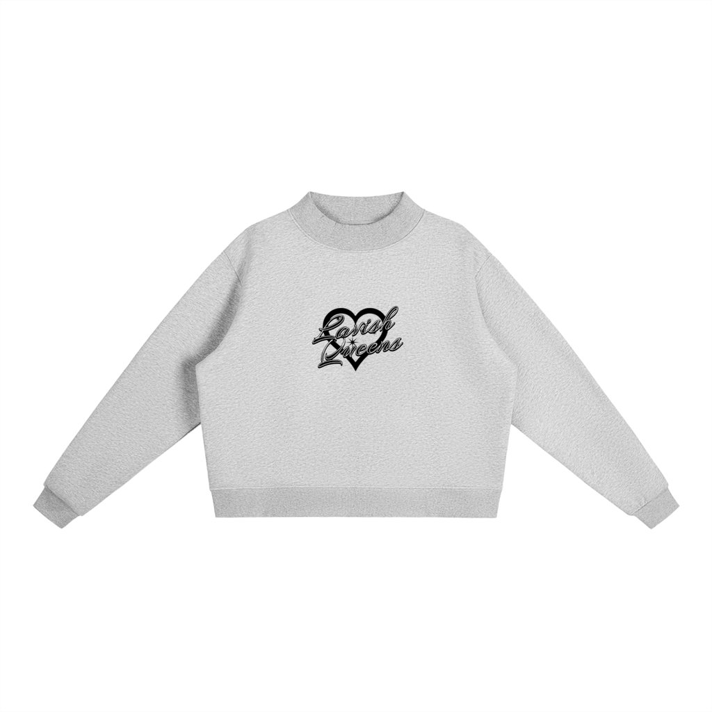 Essential Fleece Mock-Neck Crew Sweatshirt - LavishKings