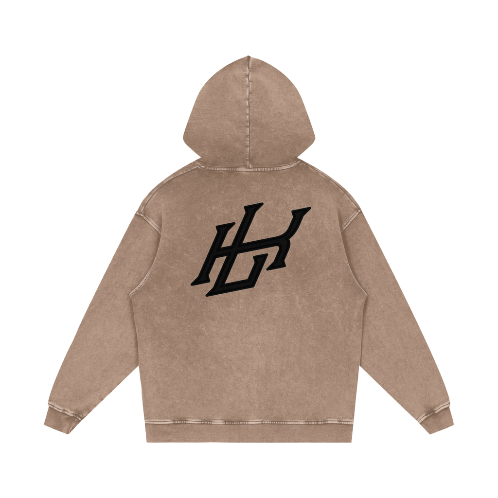 Snow Washed Loose Cotton Hoodie