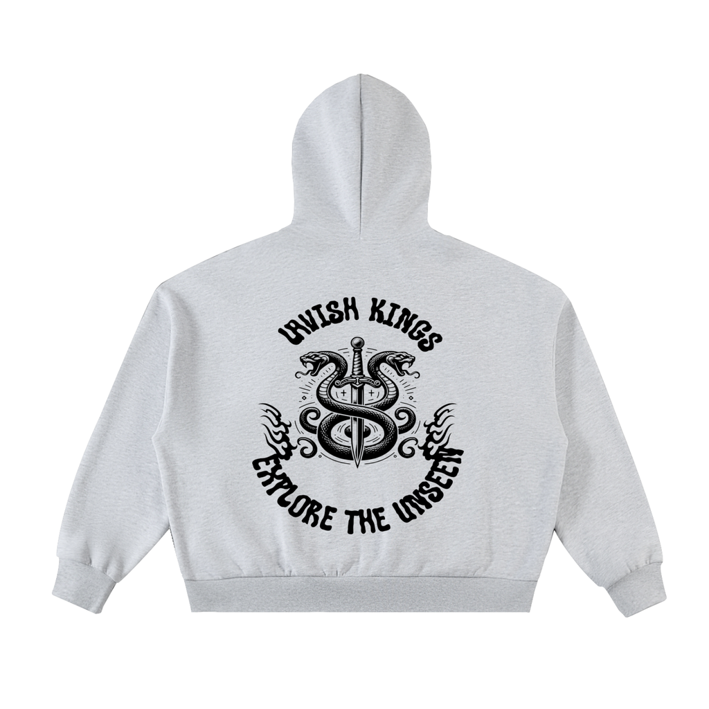 Fleeced Full-Zip Boxy Hoodie