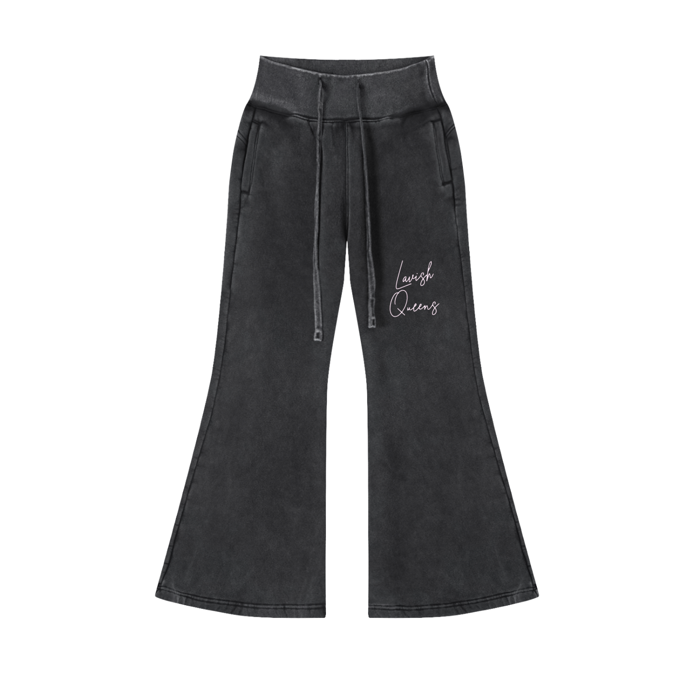 Vintage Washed Flared Fleece Pants - LavishKings