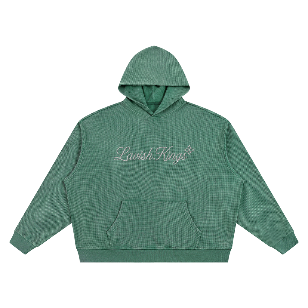 Unisex Vintage Wash Waffle Boxy Hoodie
