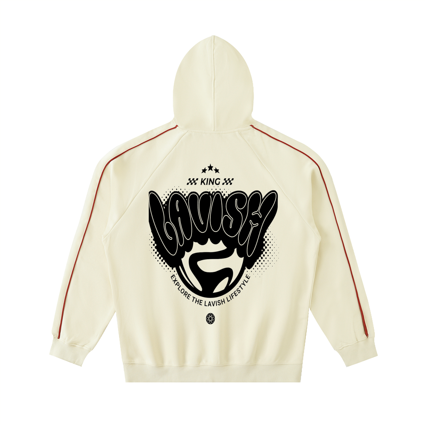 Contrast Piping Raglan Hoodie