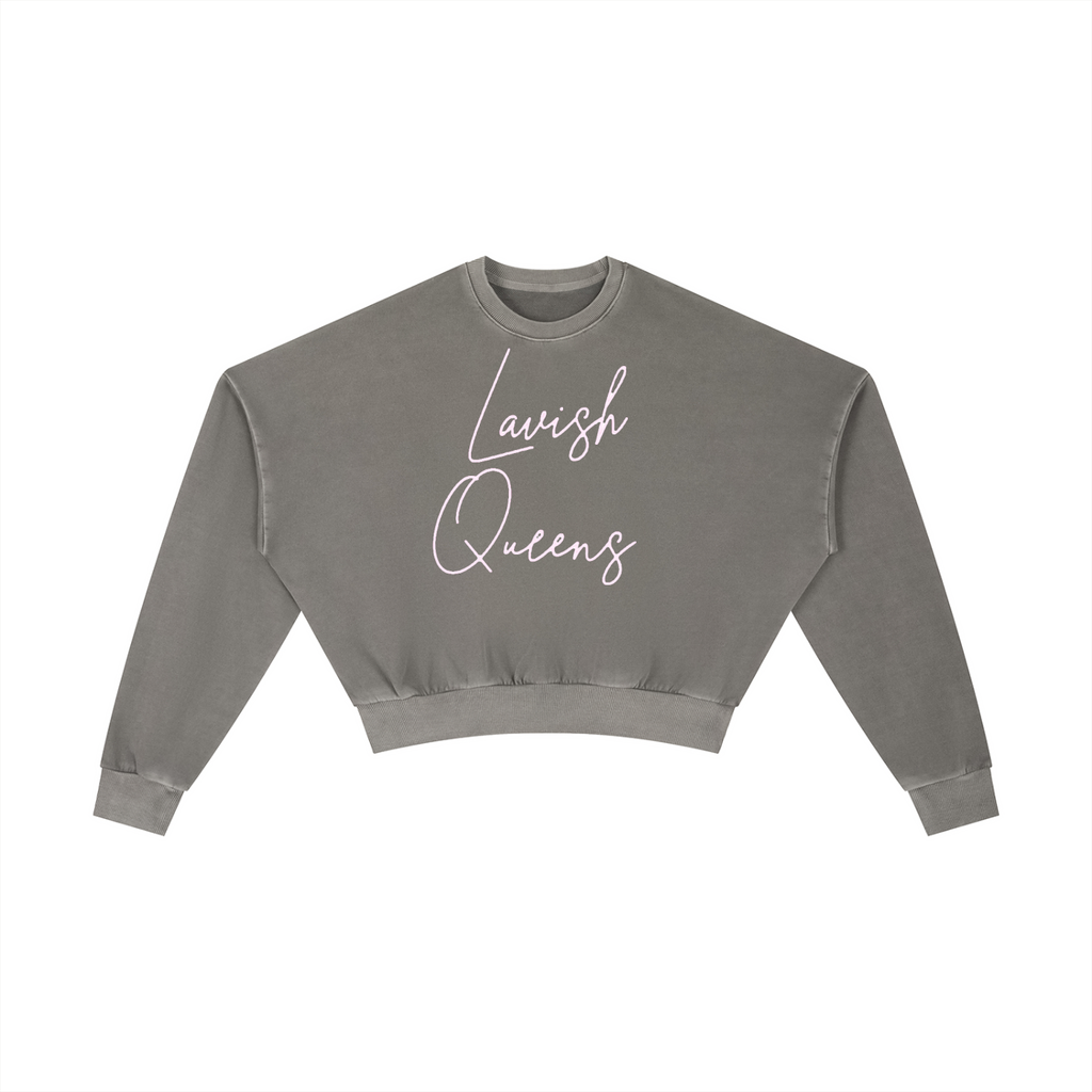 Vintage Washed Cropped Sweatshirt - LavishKings