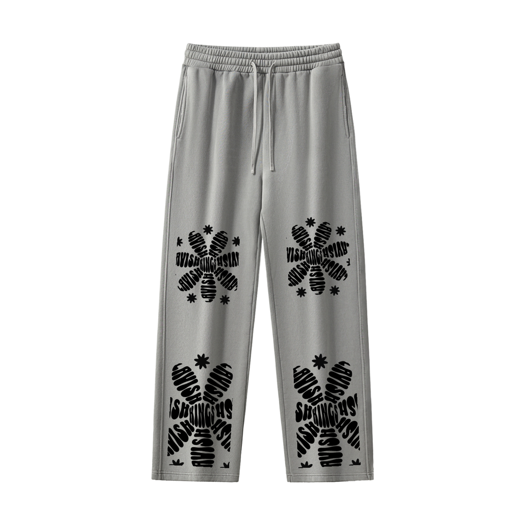 Frayed Enzyme Washed Fleece Sweatpants - LavishKings