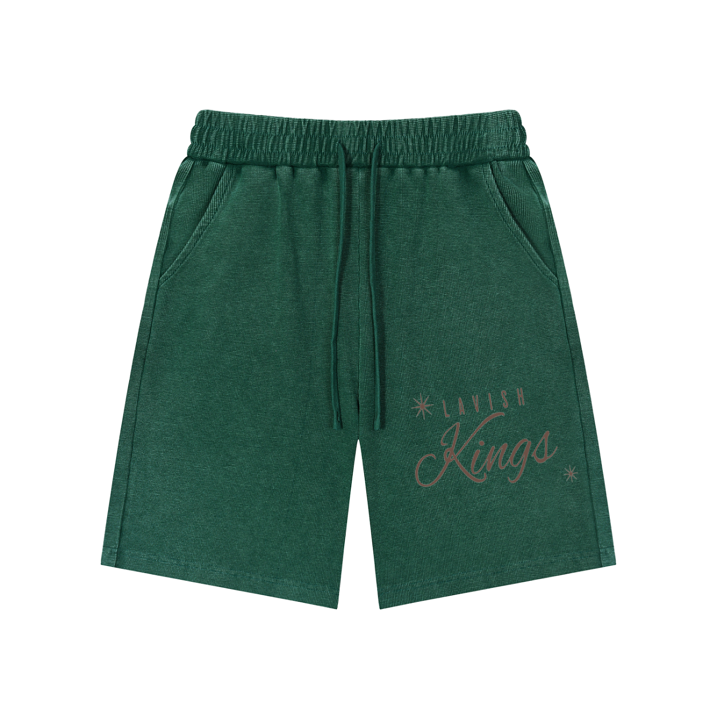 Mineral Wash Waffle Knit Shorts - LavishKings