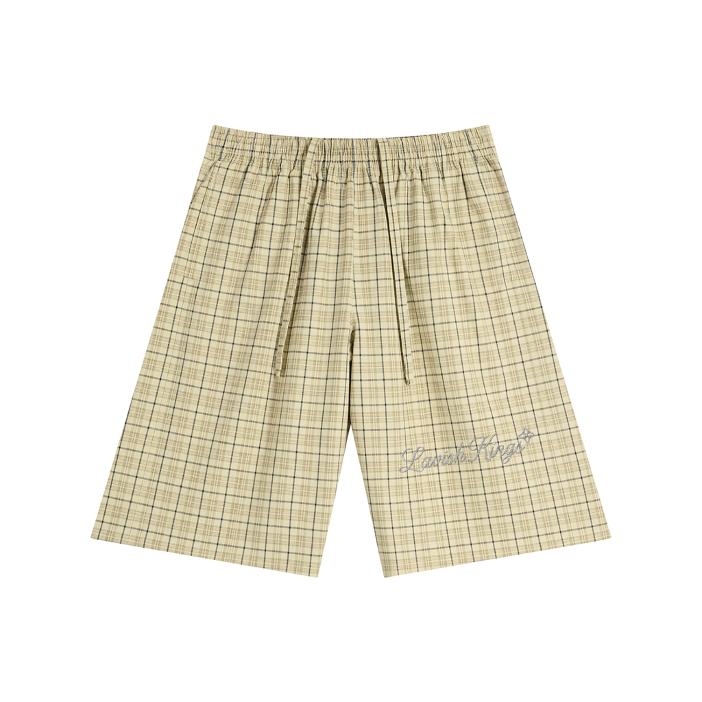 Unisex Plaid Wide Leg Shorts
