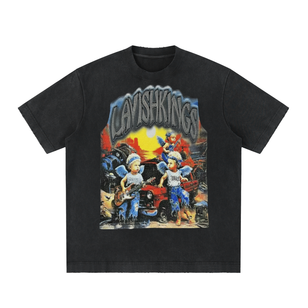 Heavyweight Vintage Washed Frayed T-Shirt