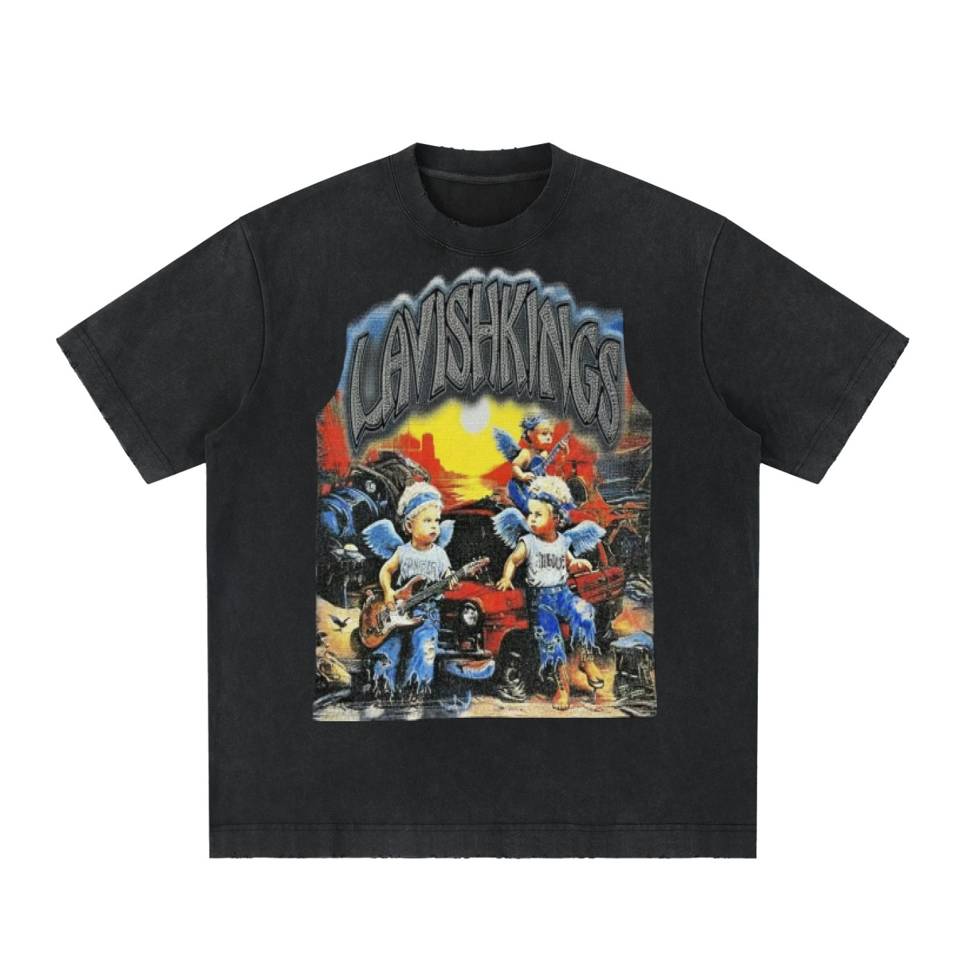 Heavyweight Vintage Washed Frayed T-Shirt