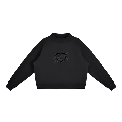 Essential Fleece Mock-Neck Crew Sweatshirt - LavishKings