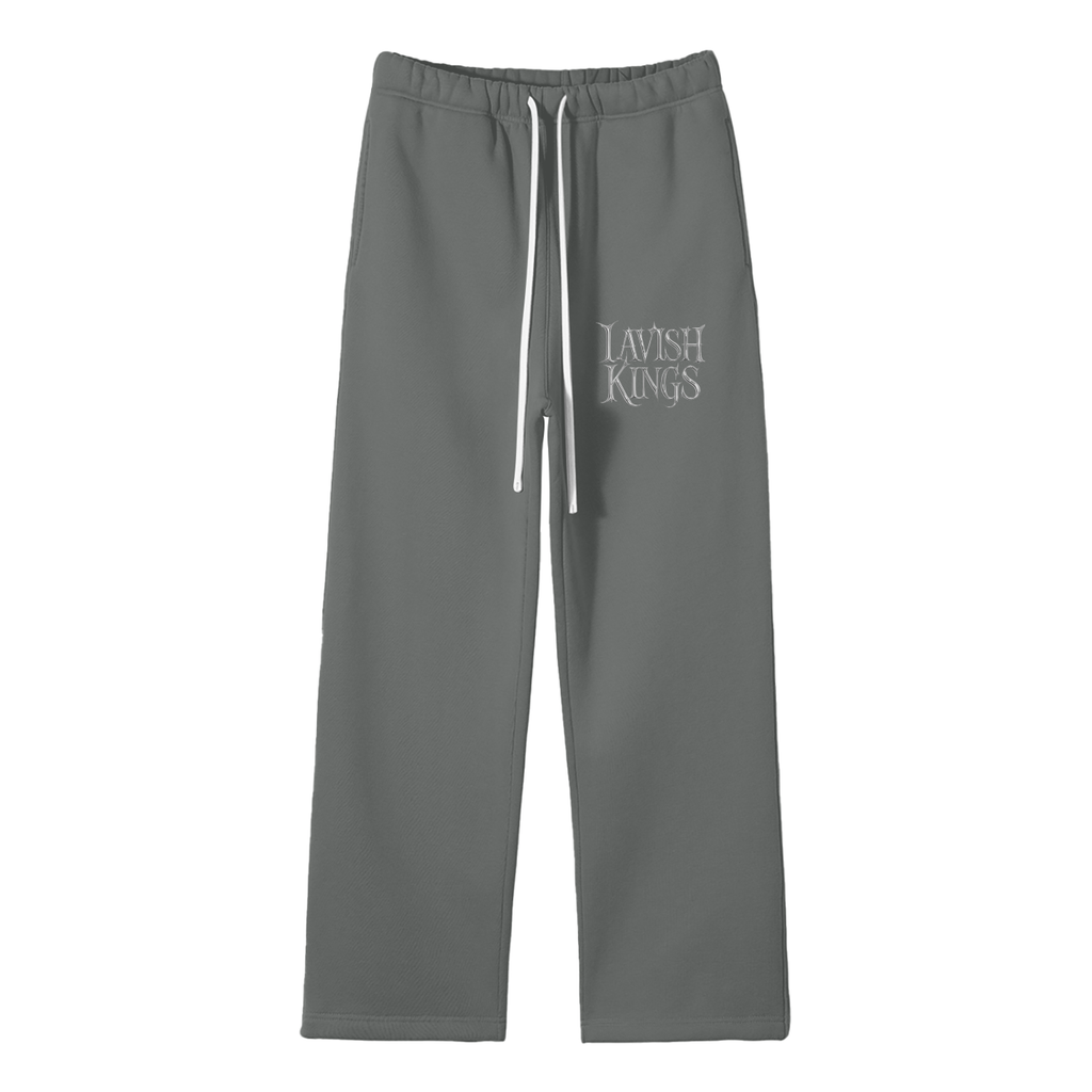 Unisex Solid Color Fleece Straight Leg Pants - LavishKings