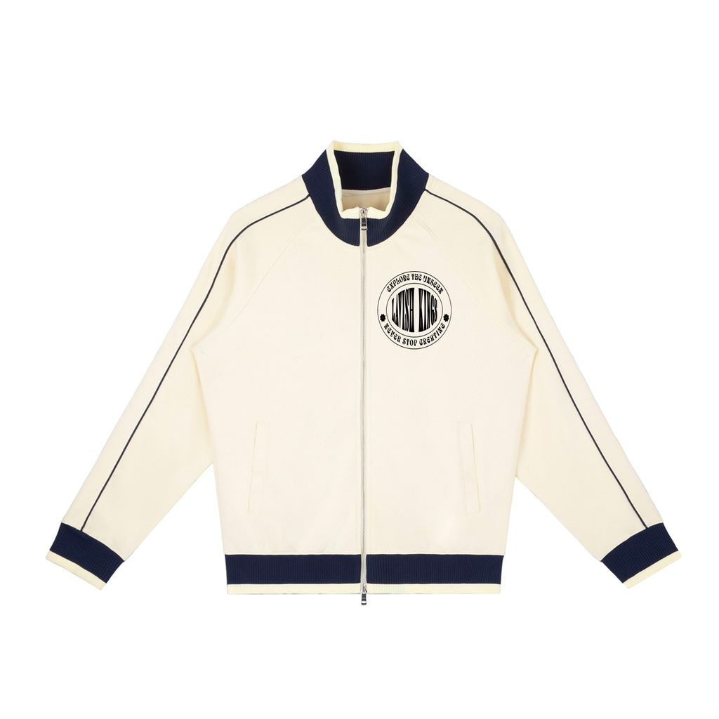 Color Block Raglan Sleeve Zip Track Jacket - LavishKings