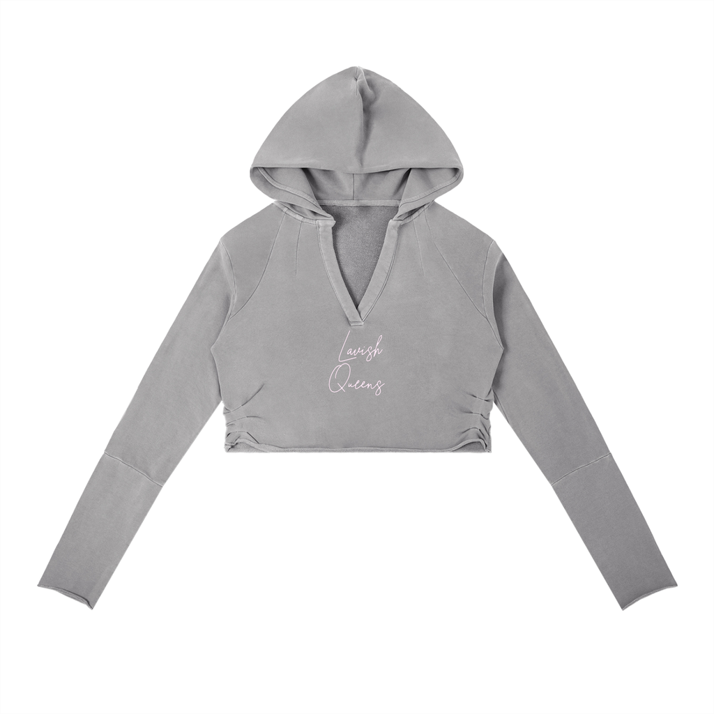 Vintage Washed Raw Edge Hoodie - LavishKings