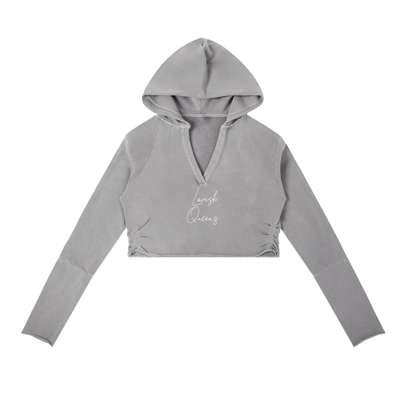 Vintage Washed Raw Edge Hoodie - LavishKings