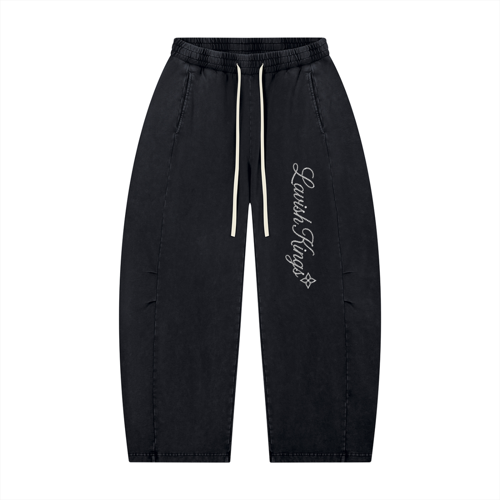 Unisex Mineral Wash Barrel Leg Pants