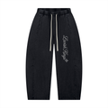 Unisex Mineral Wash Barrel Leg Pants