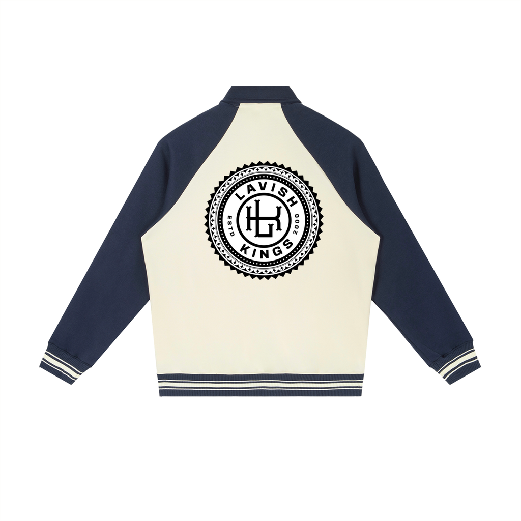 Contrast Raglan Sleeve Baseball Jacket