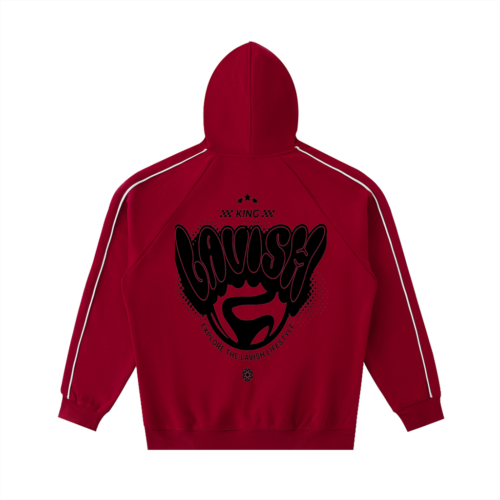 Contrast Piping Raglan Hoodie