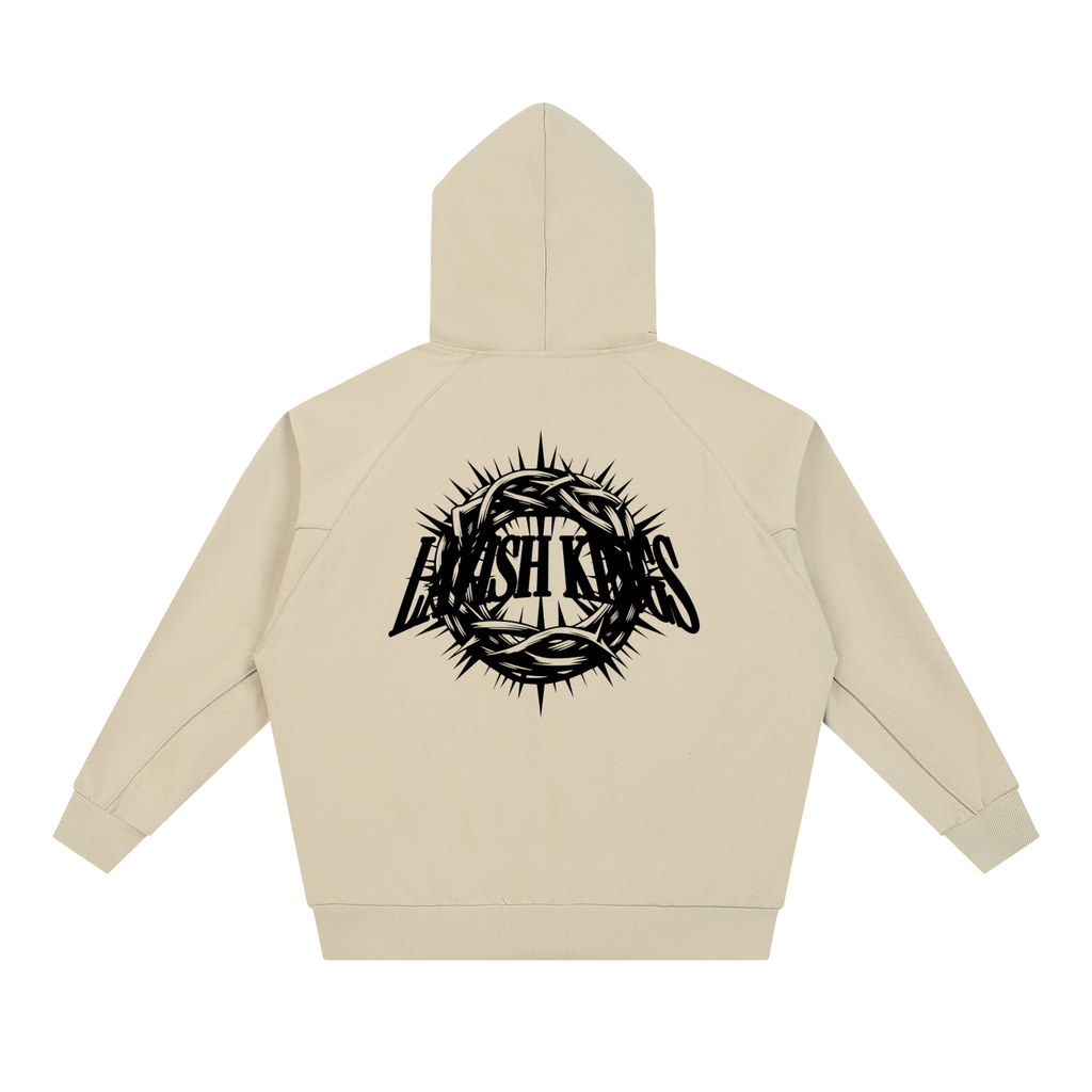 Dolman Sleeve Zip-Through Fleece  Hoodie