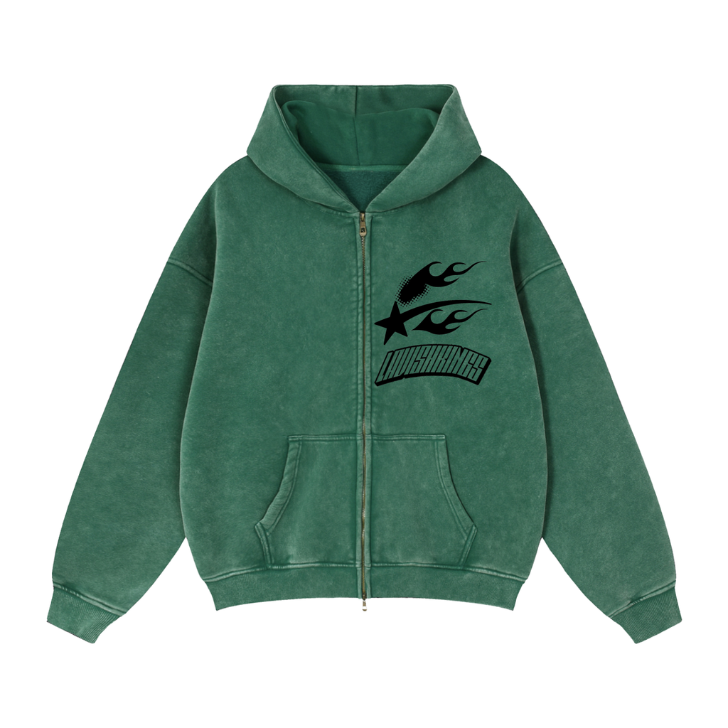 Zip-Through Boxy Fleece Hoodie - LavishKings