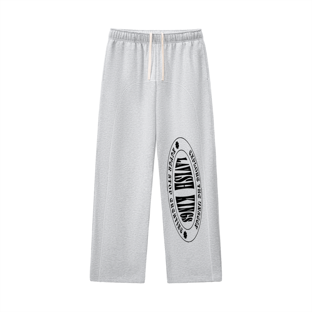 Contrast-Stitched Fleece Sweatpants - LavishKings
