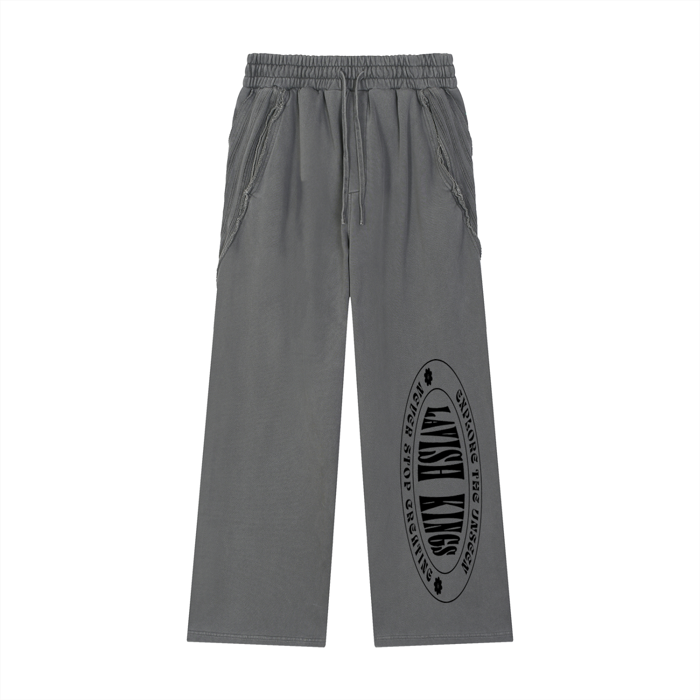 Snow Washed Tape Raw Edge Sweatpants