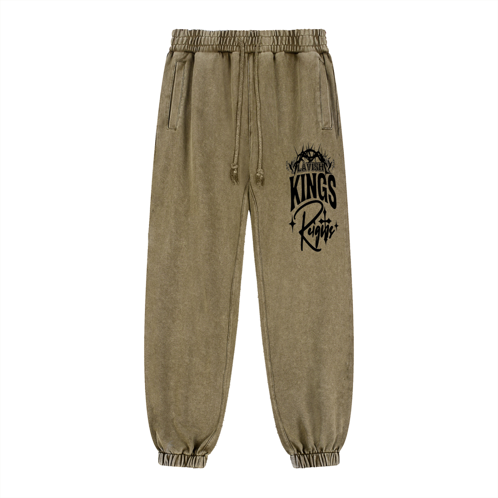 Snow Wash Heavyweight Jogged Sweatpants - LavishKings