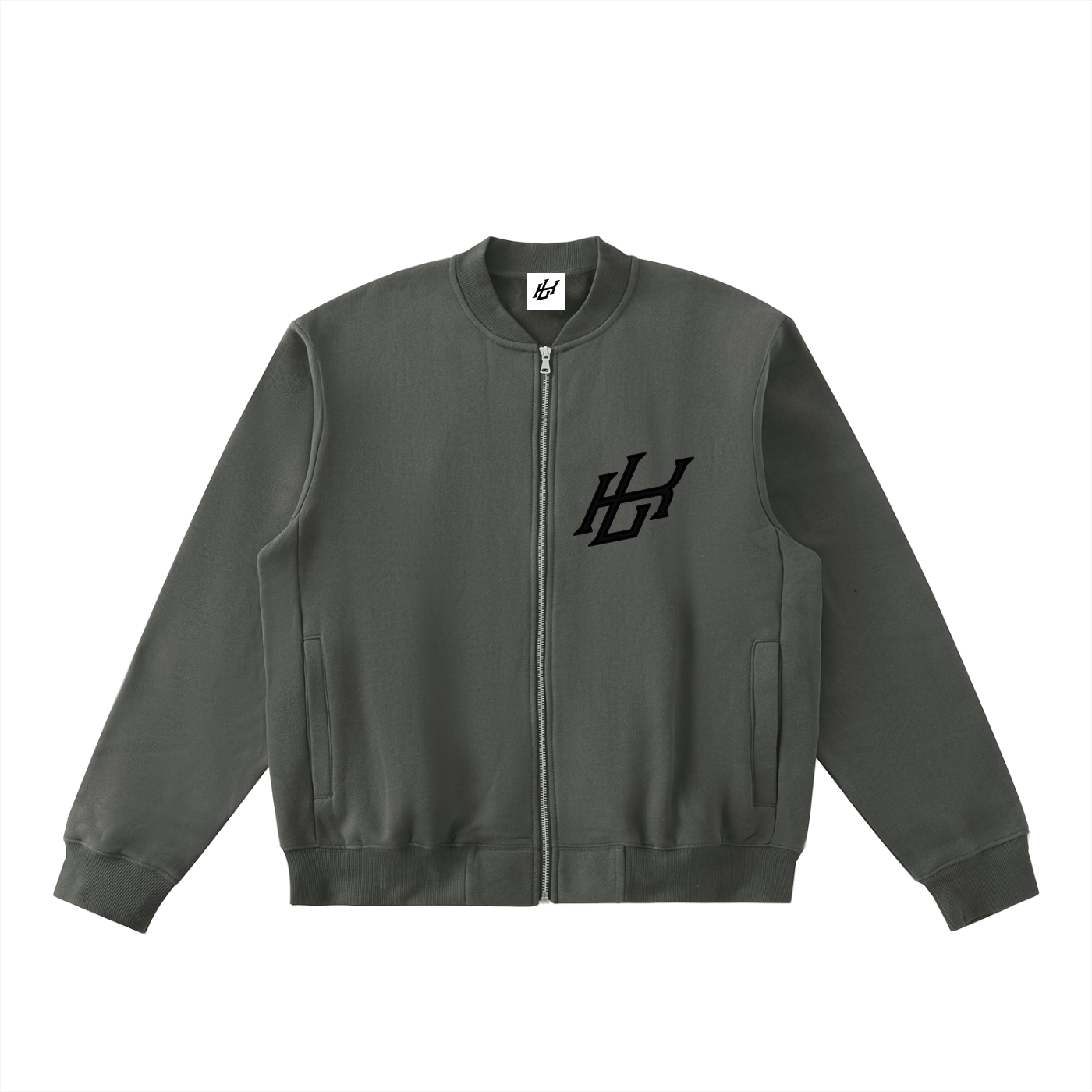 Essential Zip-Up Fleeced Varsity Jacket