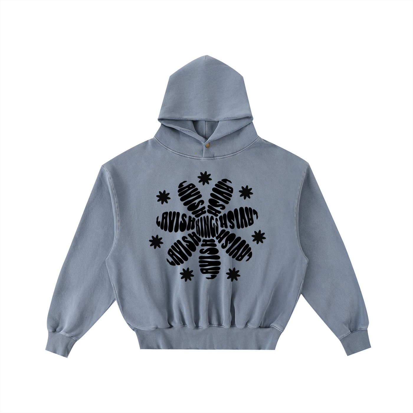 Frayed Enzyme Washed Fleece Hoodie