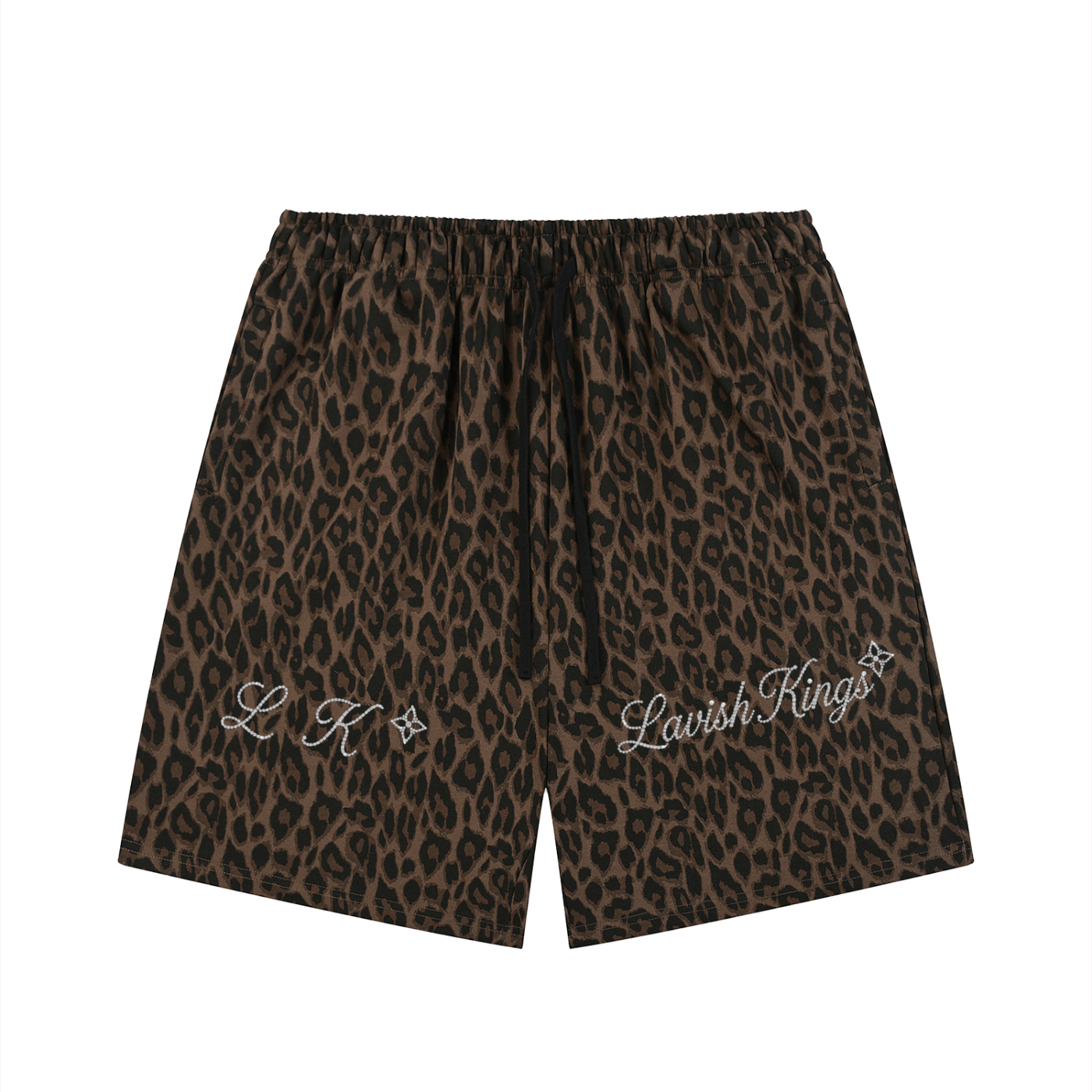 Unisex Heavyweight Leopard Drawstring Shorts