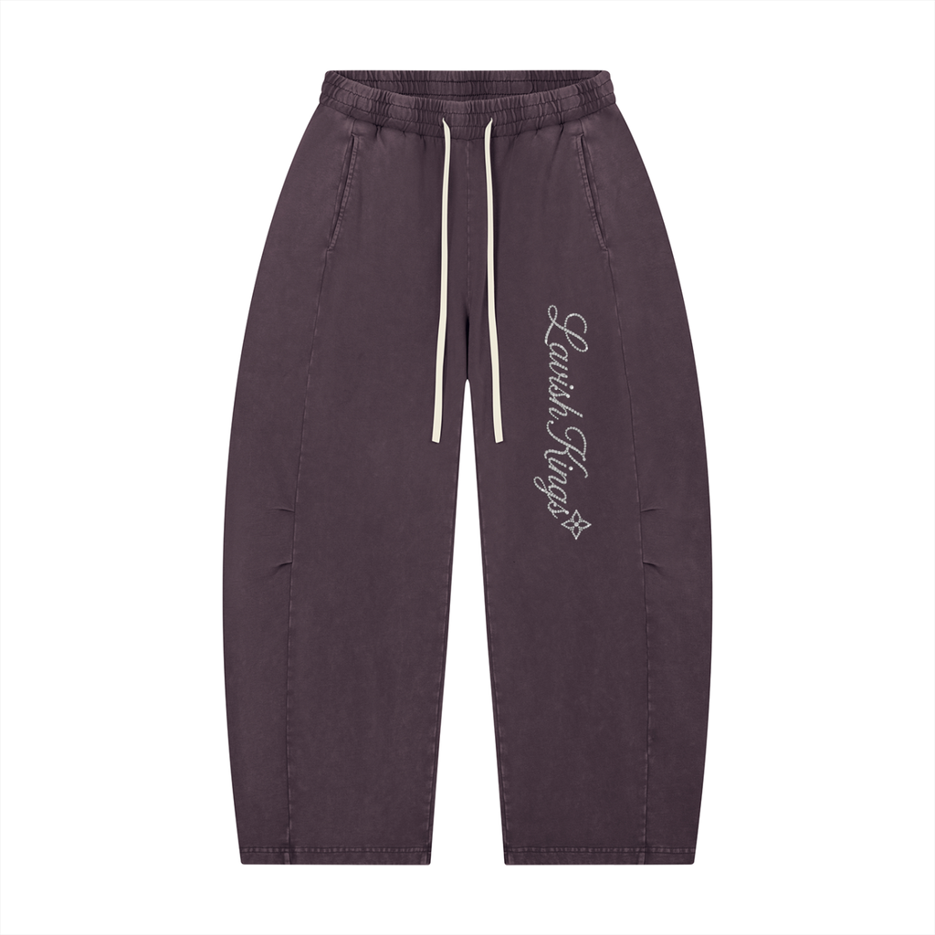 Unisex Mineral Wash Barrel Leg Pants