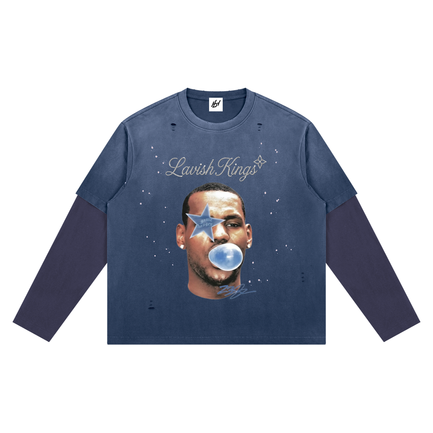 Unisex Vintage Wash Distressed Layer T-Shirt