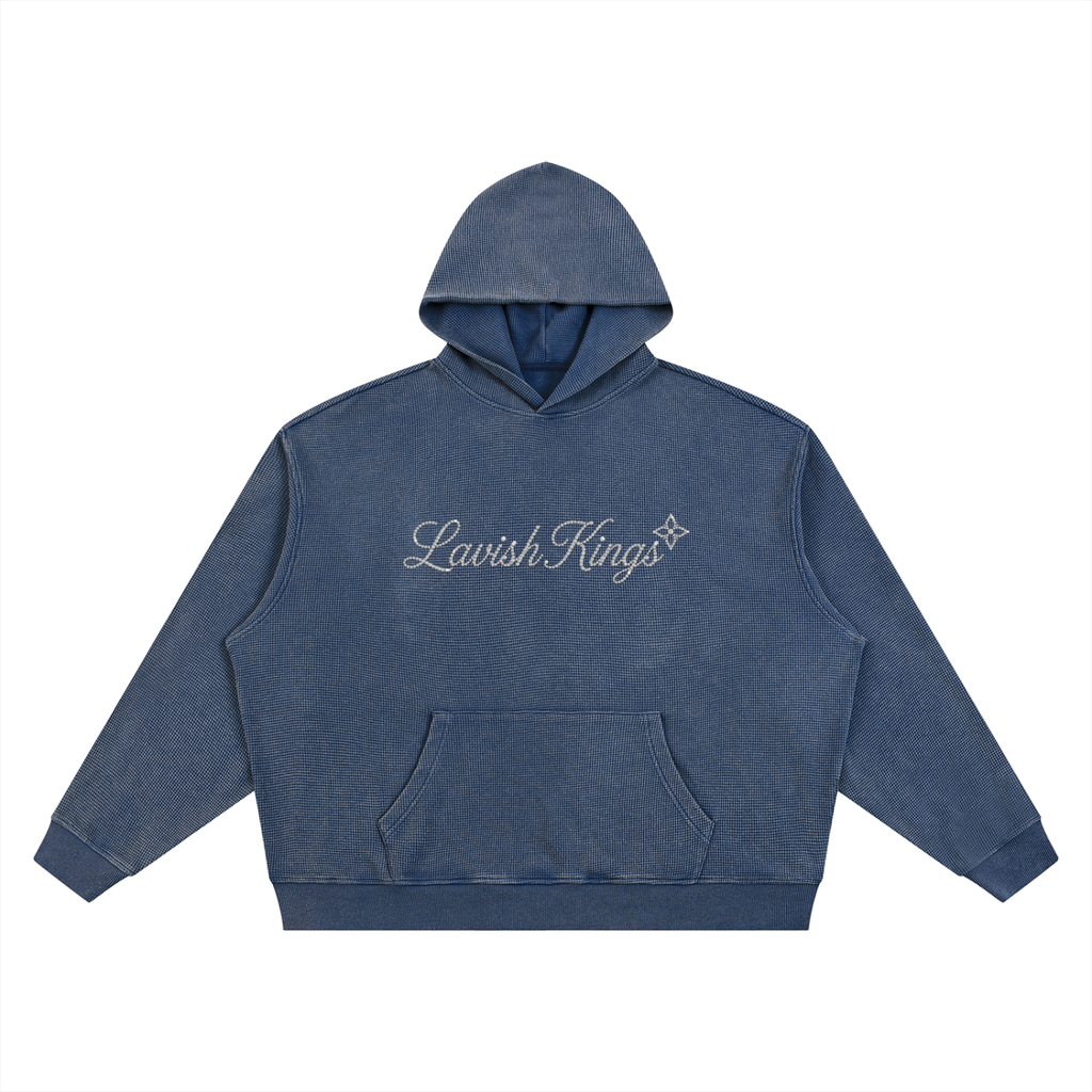 Unisex Vintage Wash Waffle Boxy Hoodie