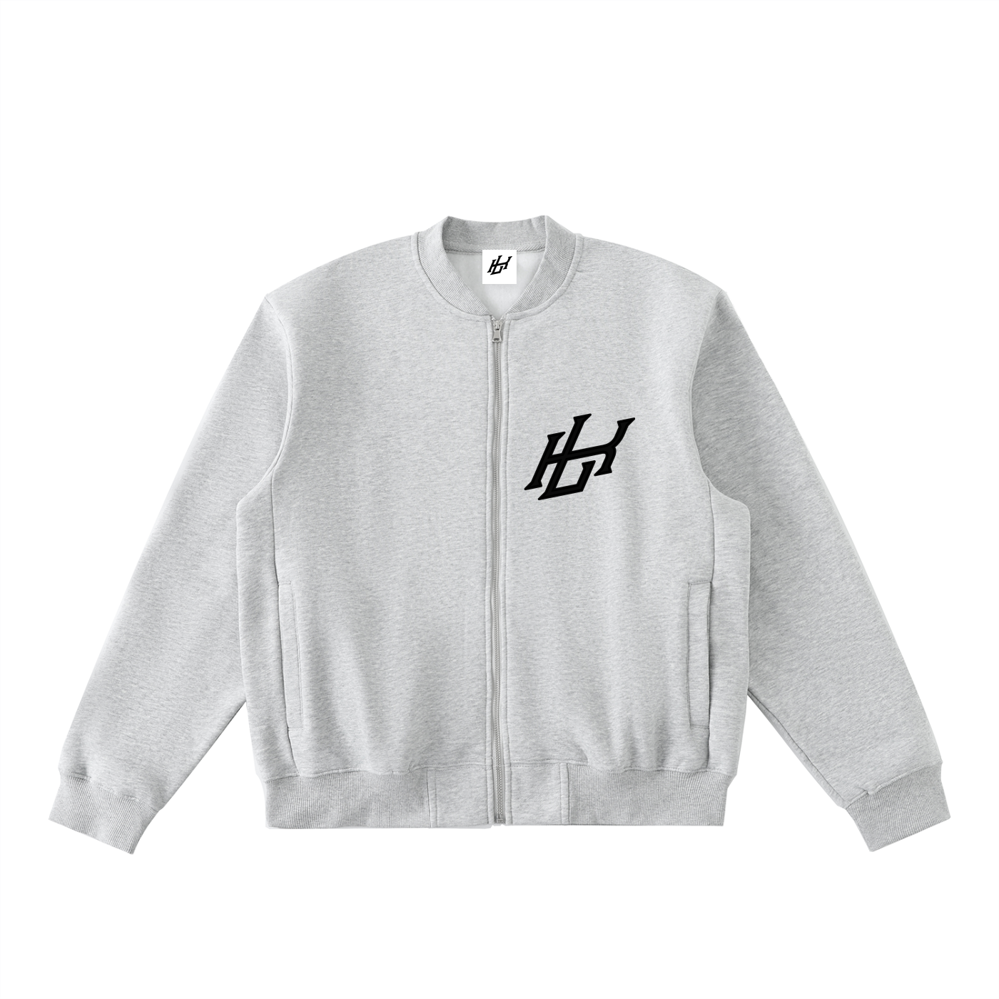 Essential Zip-Up Fleeced Varsity Jacket