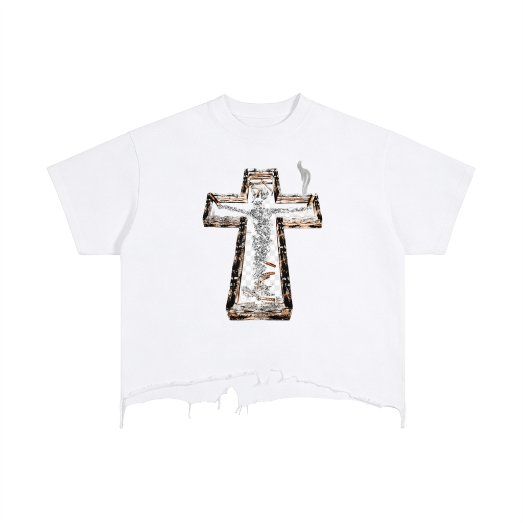 Vintage Wash Boxy Distressed Hem T-Shirt