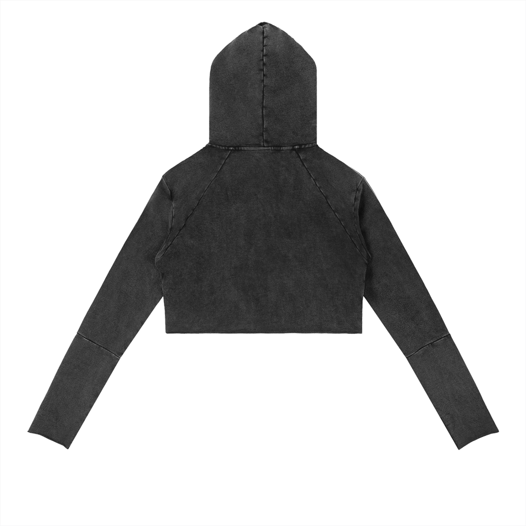 Vintage Washed Raw Edge Hoodie - LavishKings