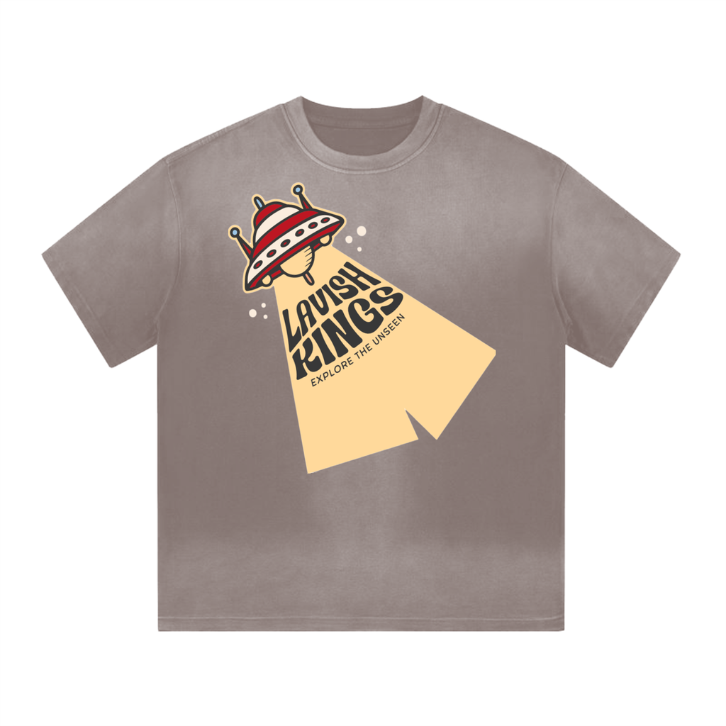 “I” Shape Gradient Washed T-Shirt - LavishKings