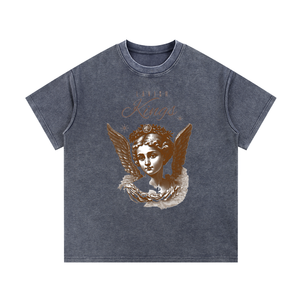 Mineral Wash Waffle Knit T-Shirt - LavishKings