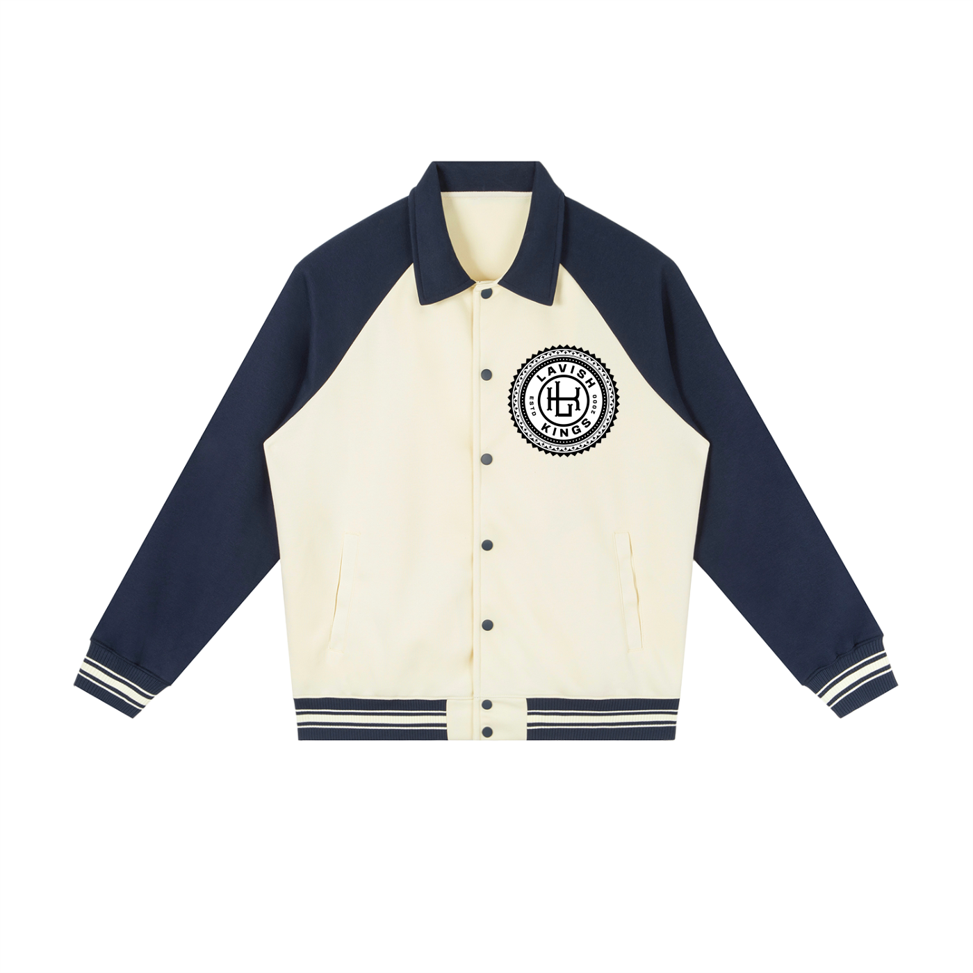 Contrast Raglan Sleeve Baseball Jacket