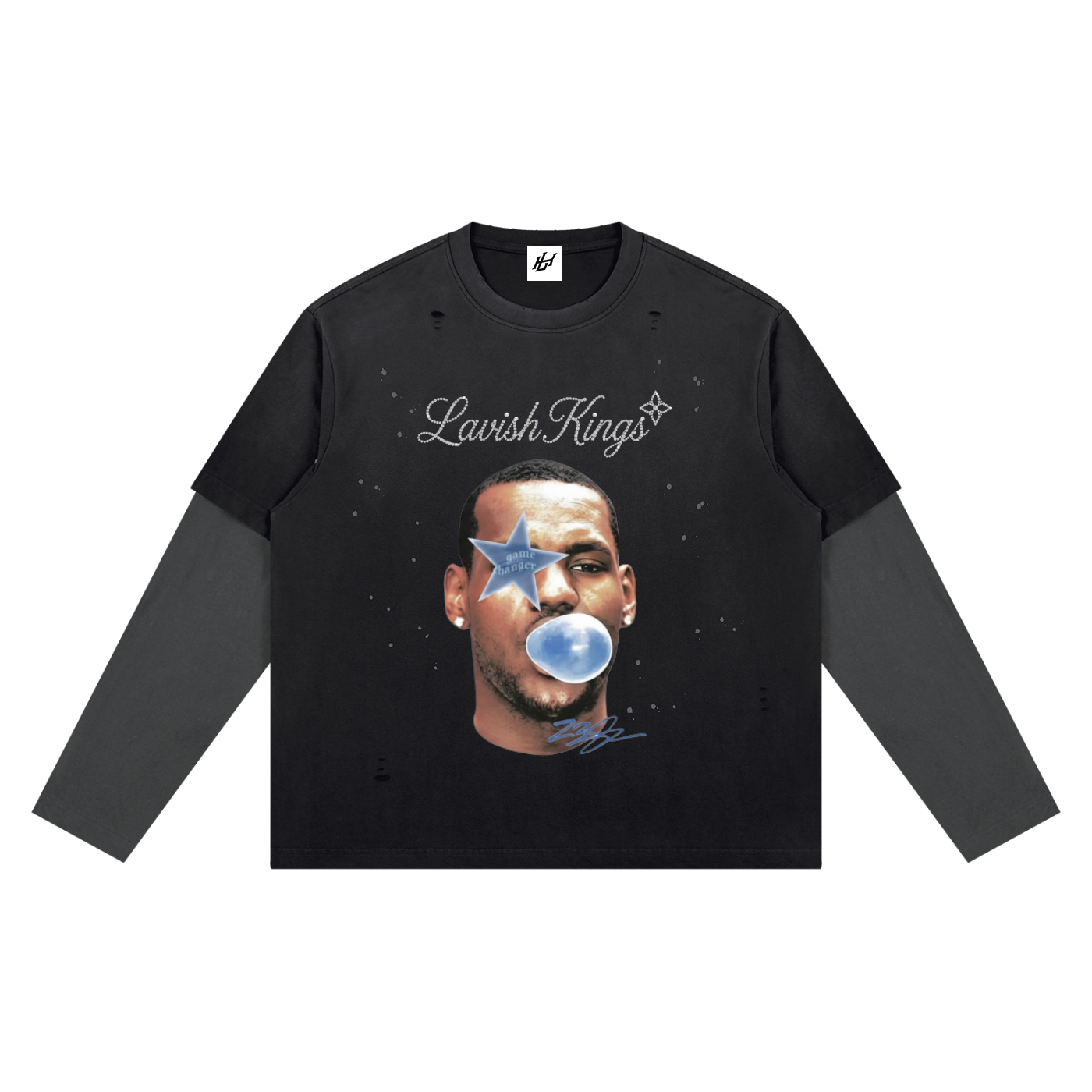 Unisex Vintage Wash Distressed Layer T-Shirt